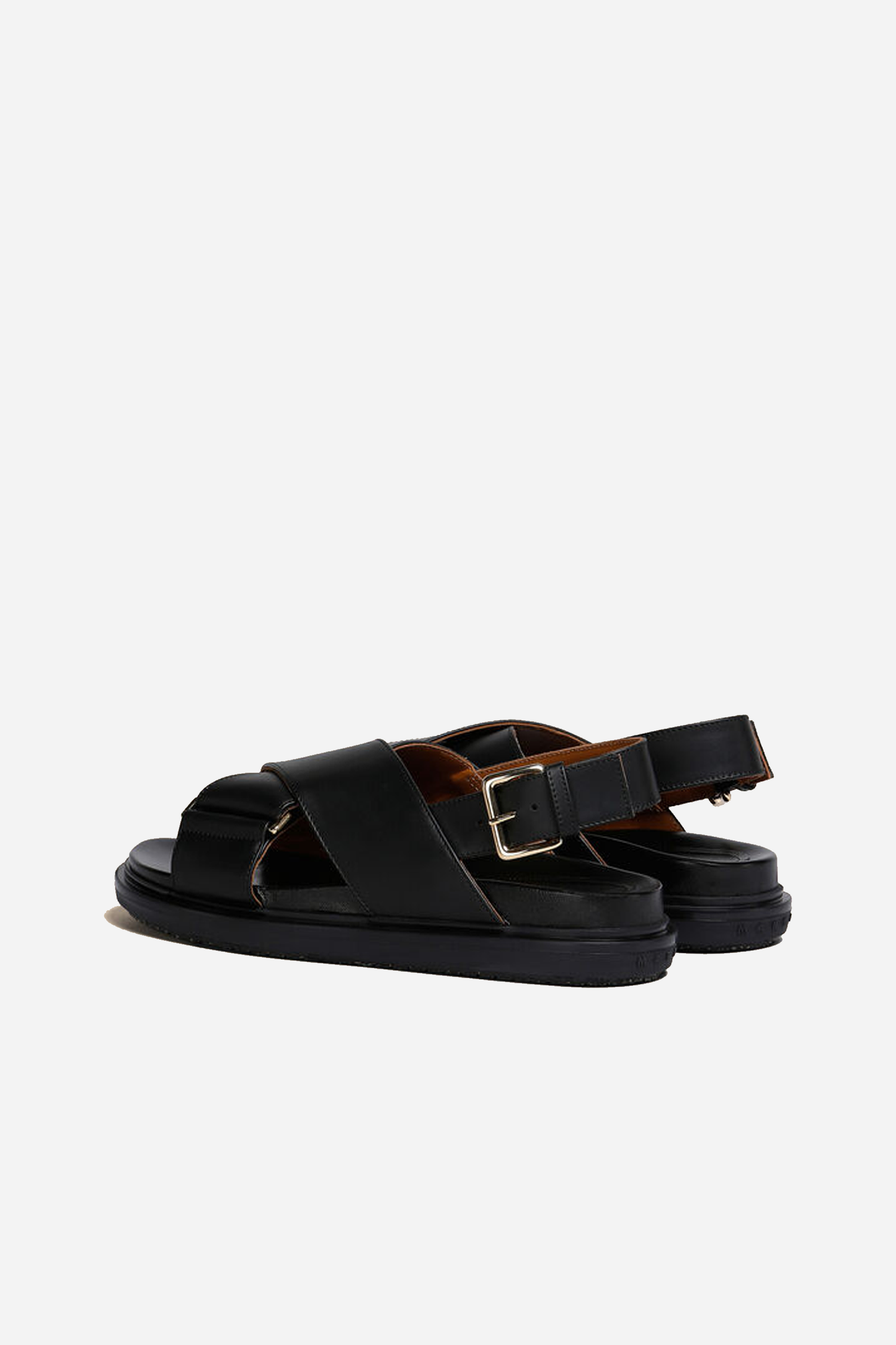 Footbed Sandal Black Leather