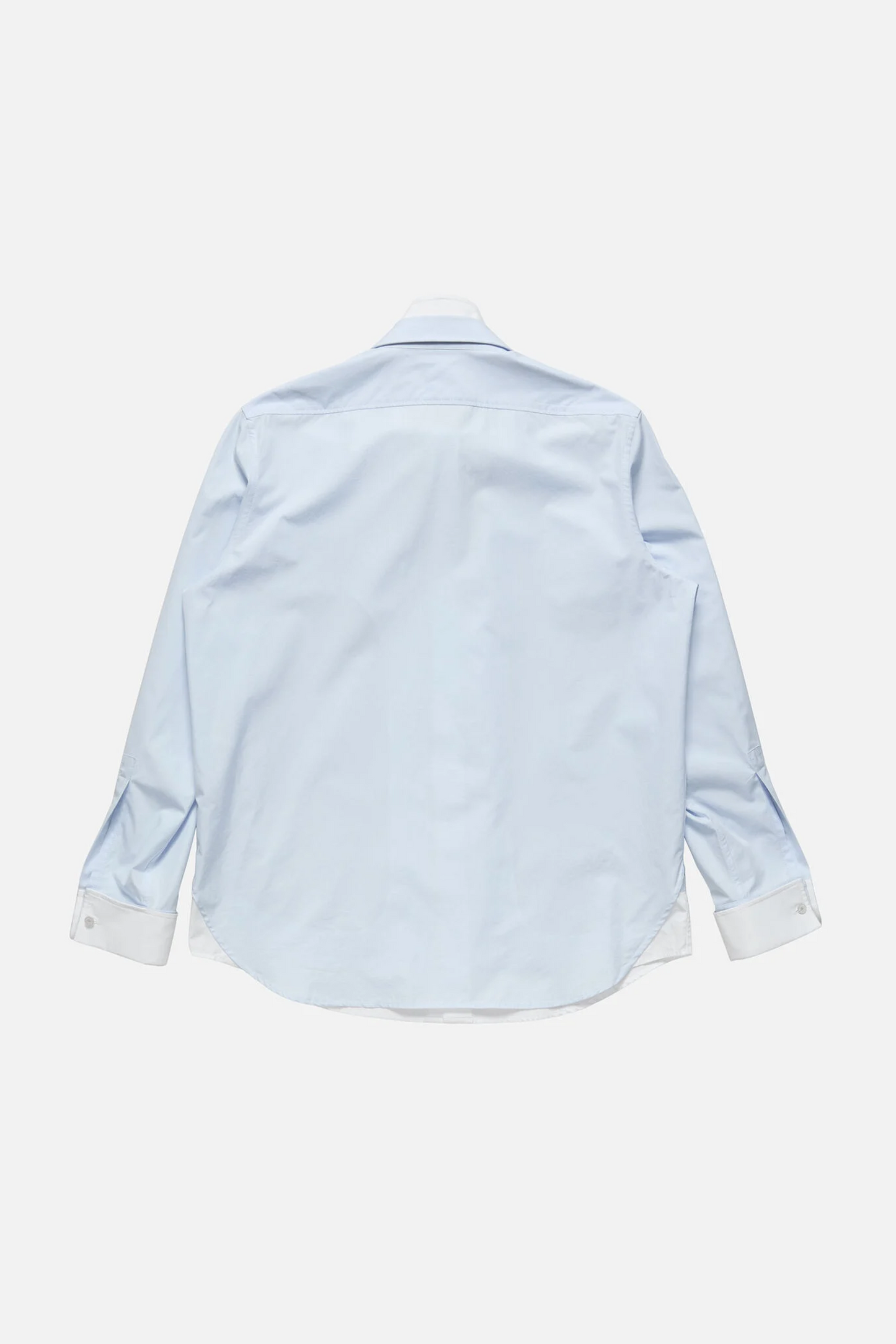 Layered Poplin Button-Up Shirt Blue/White
