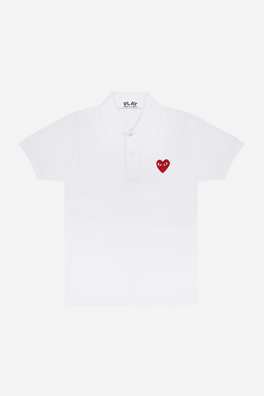 Red Heart Polo Shirt White