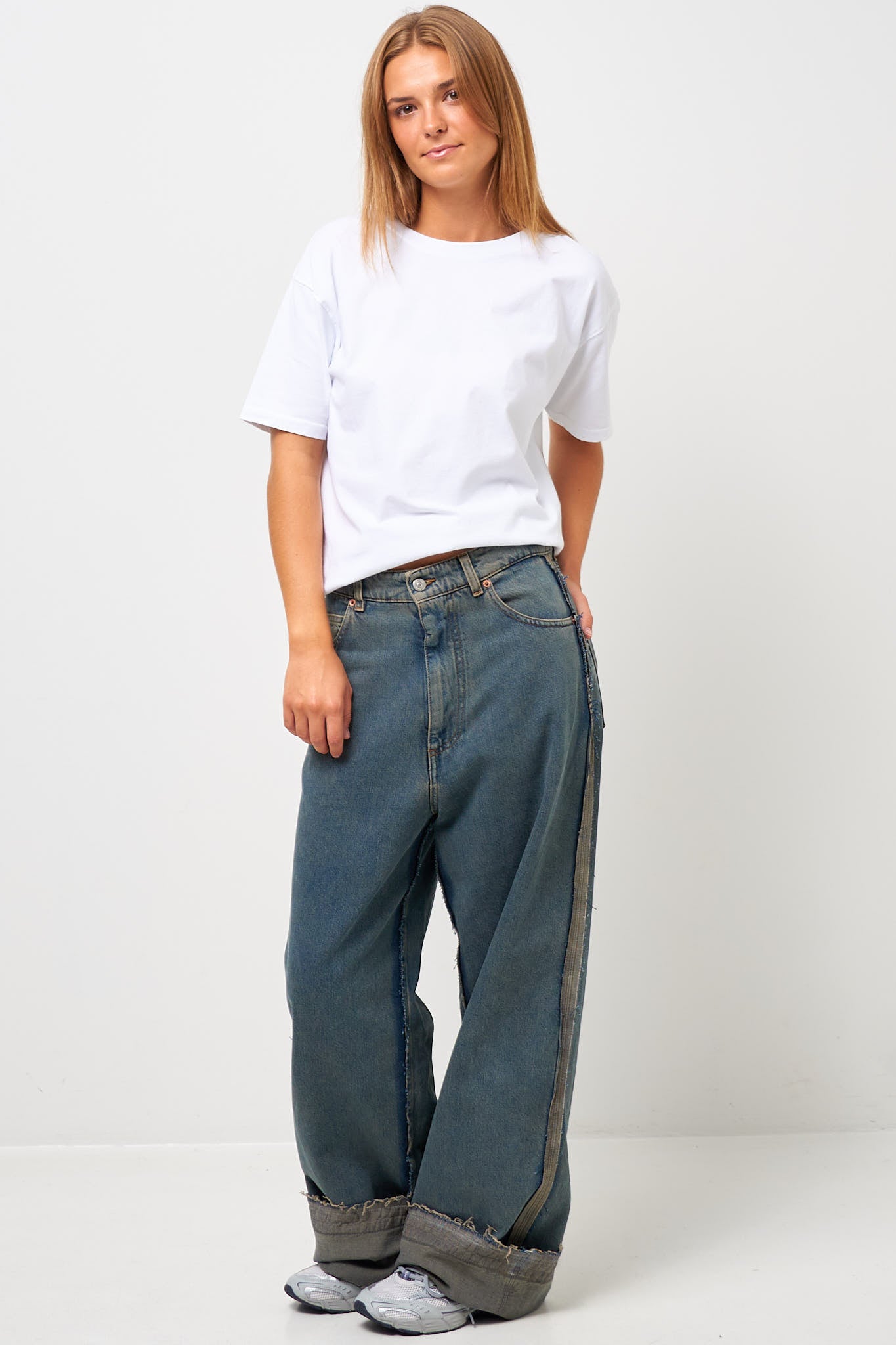 5 Pocket Jeans Washed Blue