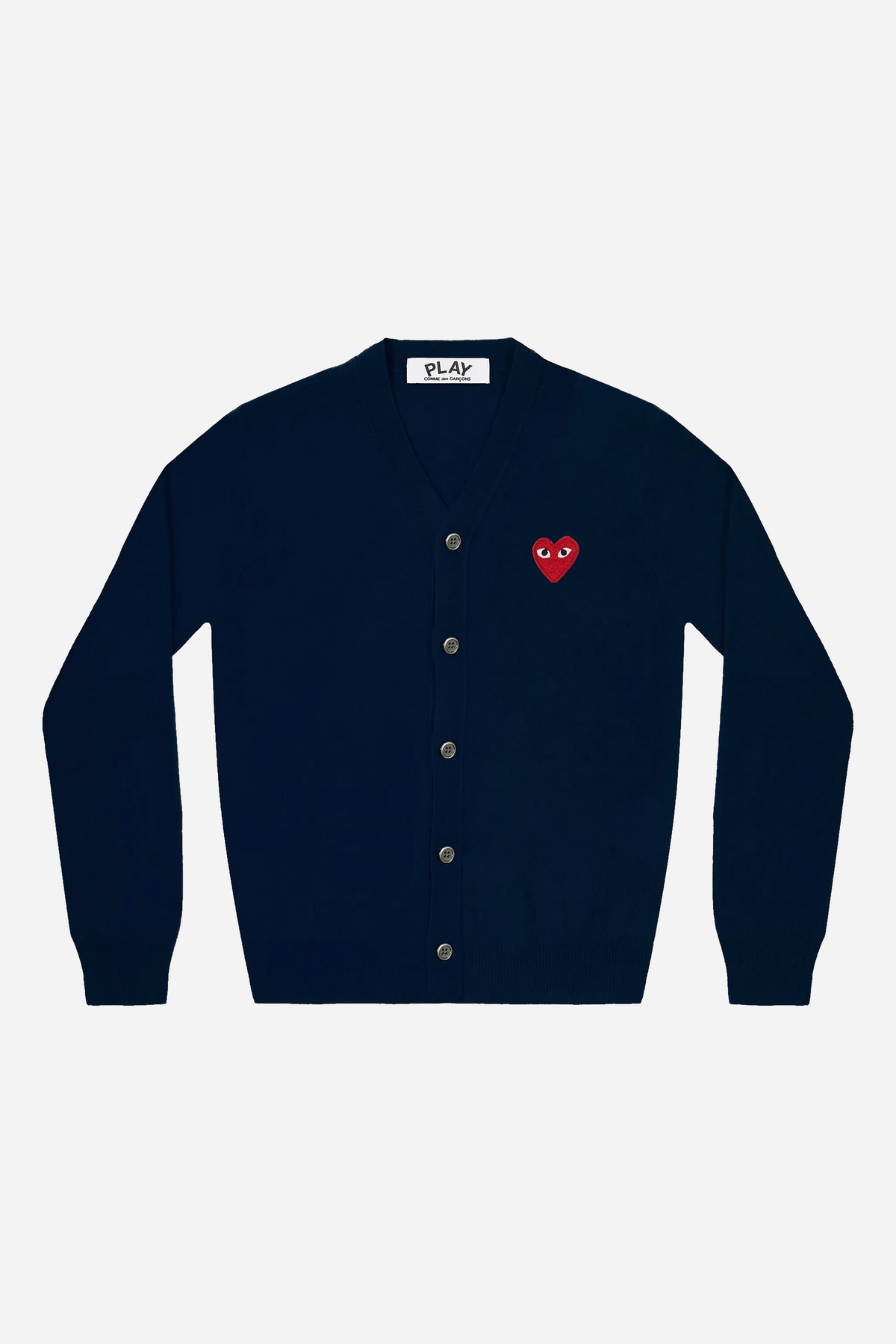 COMME des GARCONS HOMME M ダークブルー カーディガン Comme des Garçons Play Red Heart Cardigan Navy – STRØM