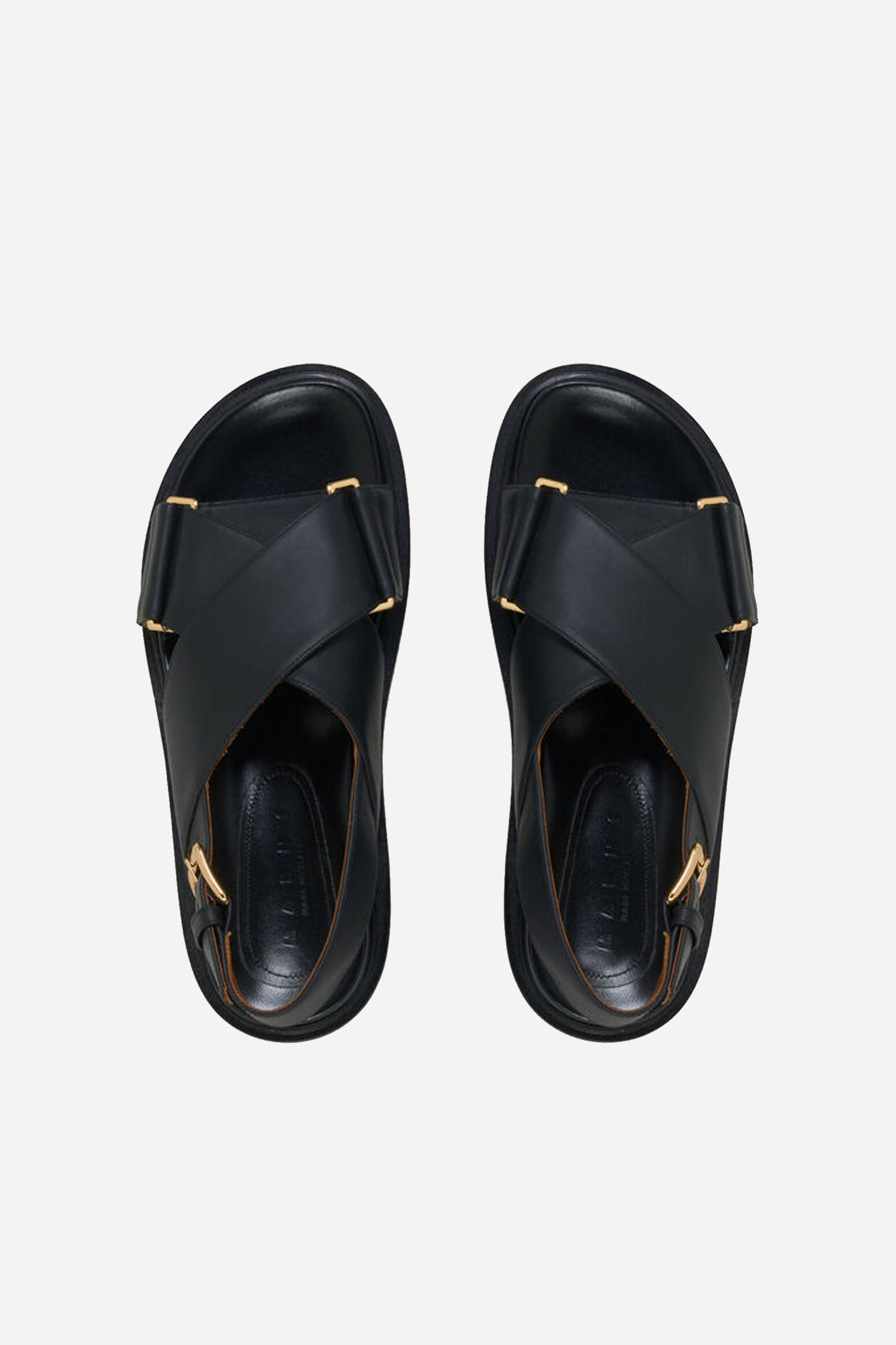Footbed Sandal Black Leather