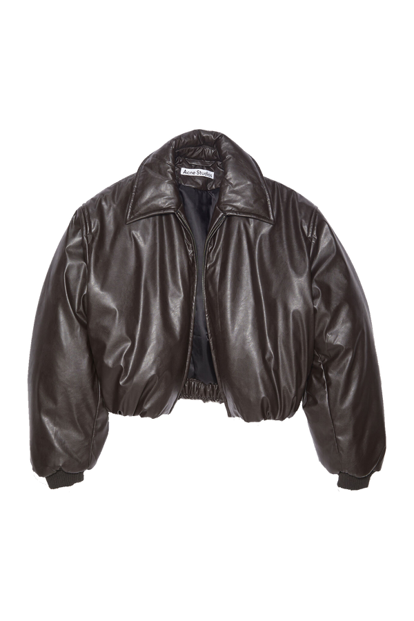 Coated Bomber Jacket Dark Brown