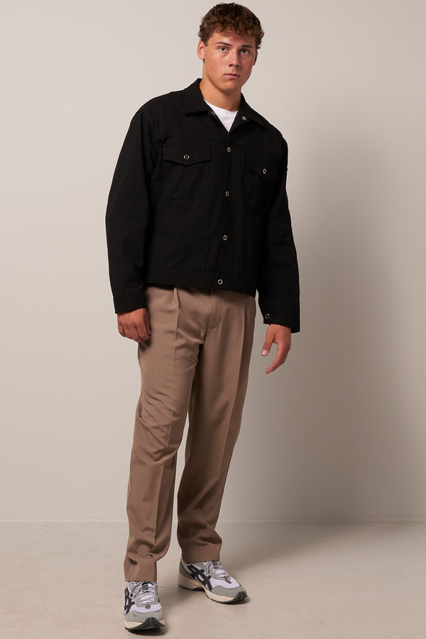 Cotton Blend Overshirt Black