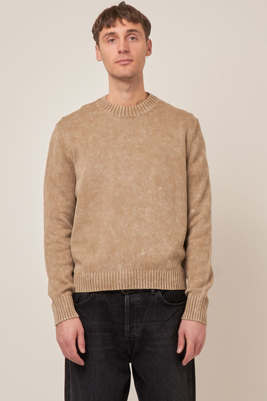 Crew Neck Cotton Jumper Olive Green