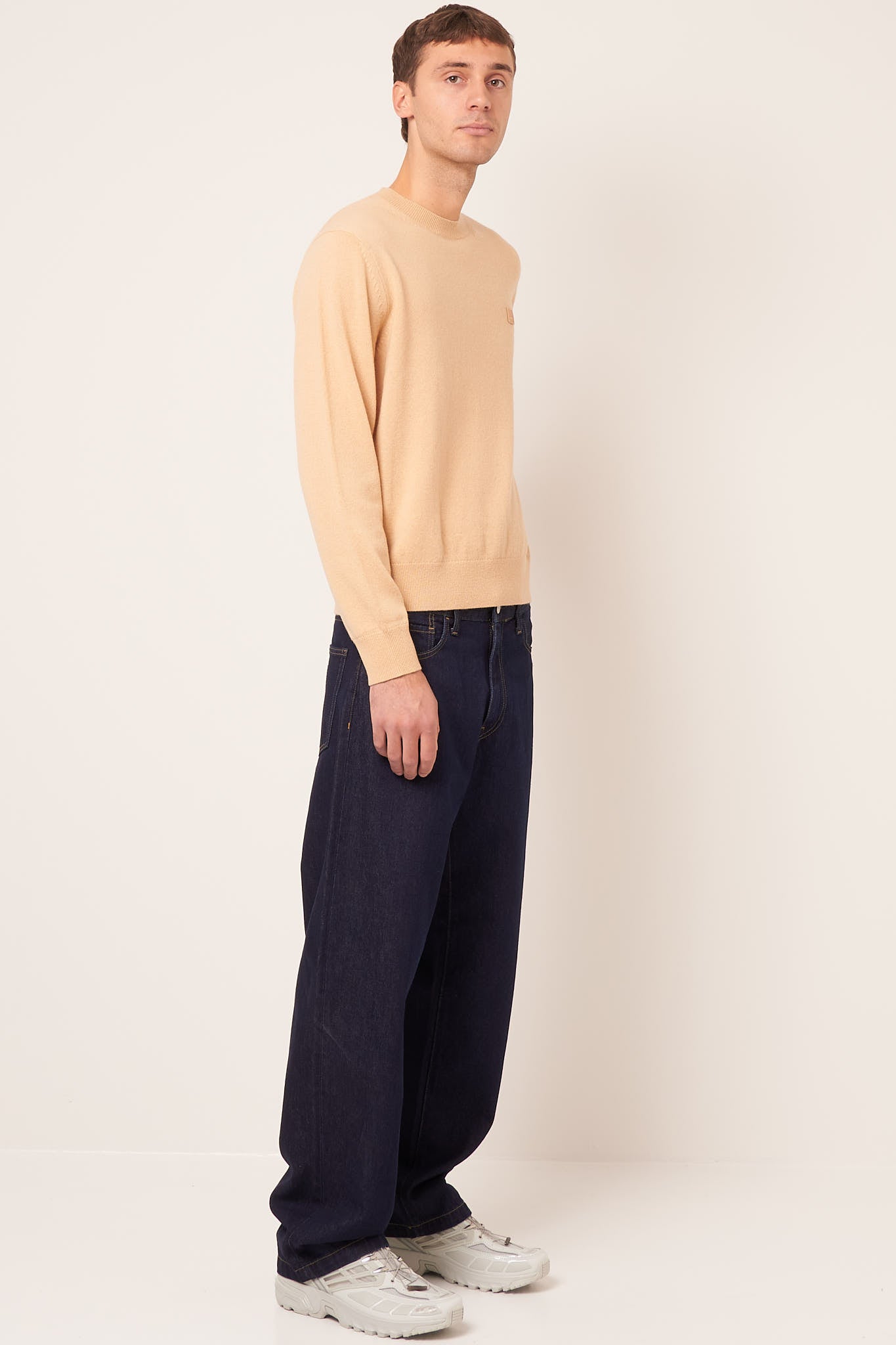 Crew Neck Knit Jumper Biscuit Melange