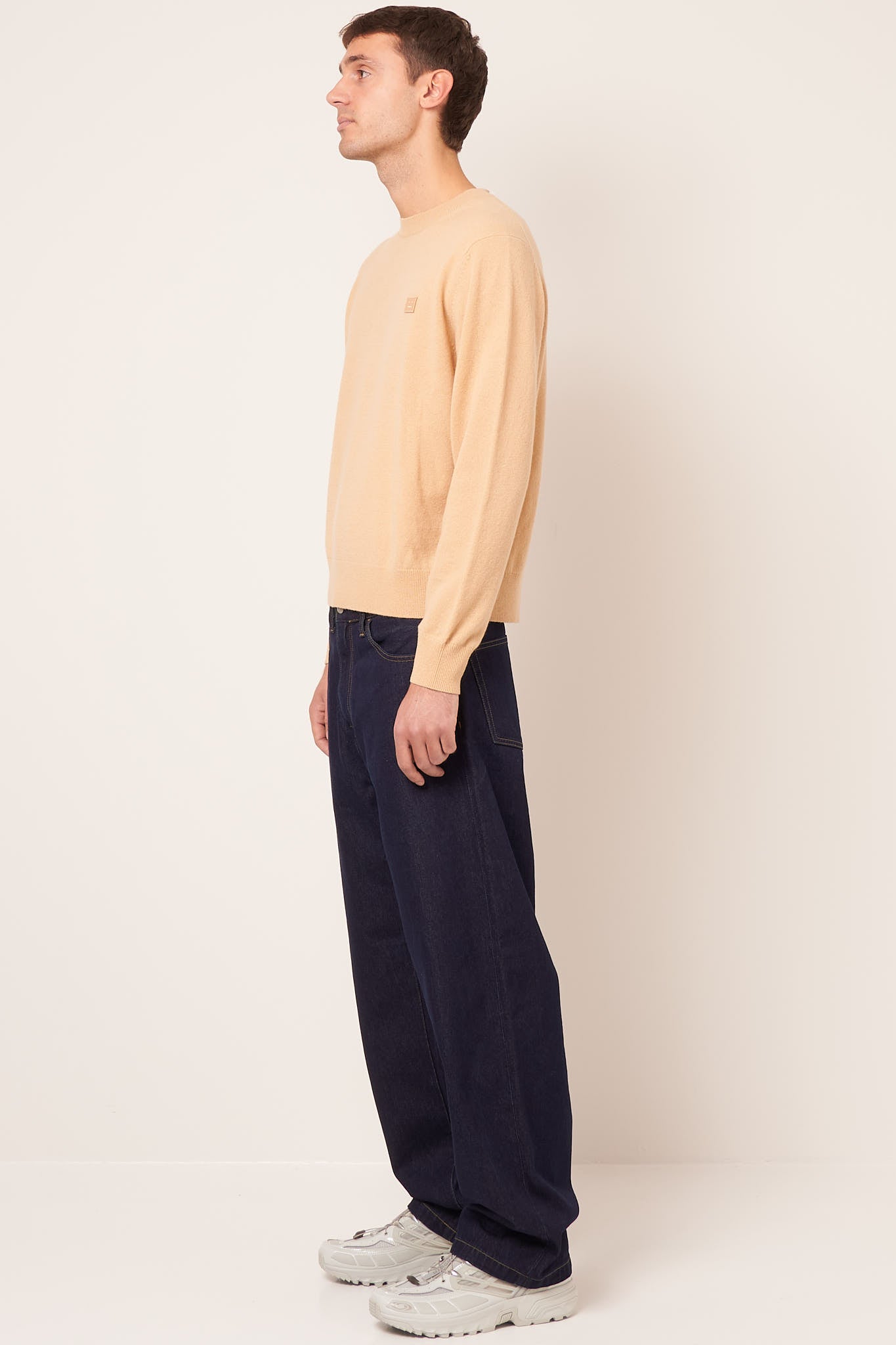 Crew Neck Knit Jumper Biscuit Melange