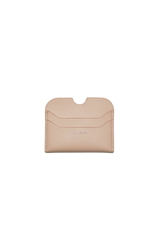 Leather Card Holder Taupe beige