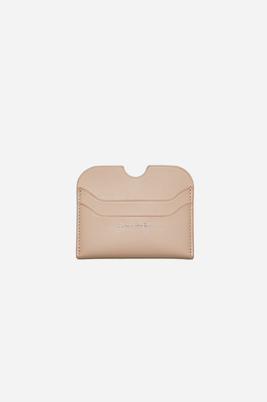 Leather Card Holder Taupe beige