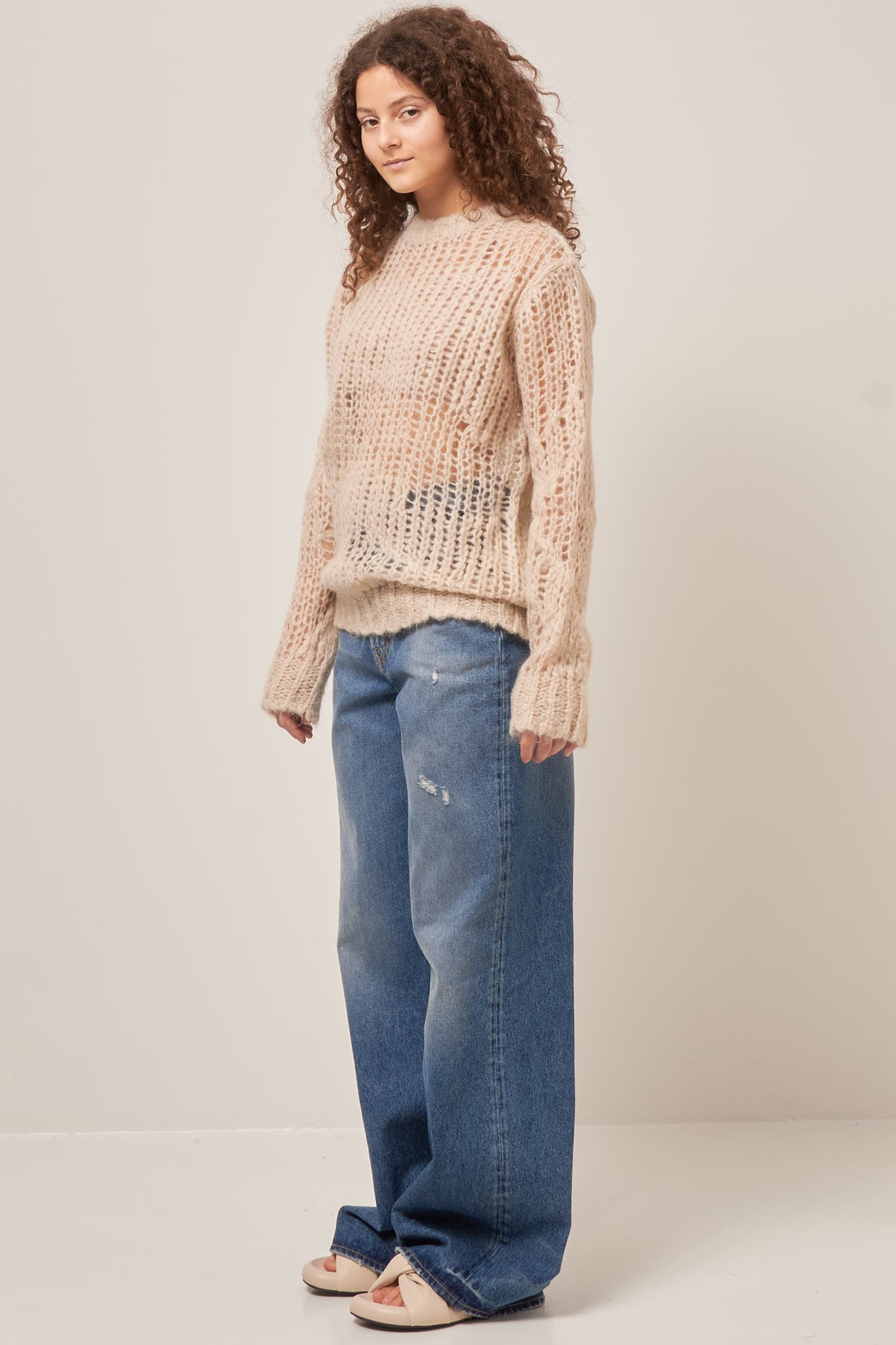 Mohair Blend Jumper Sand Beige