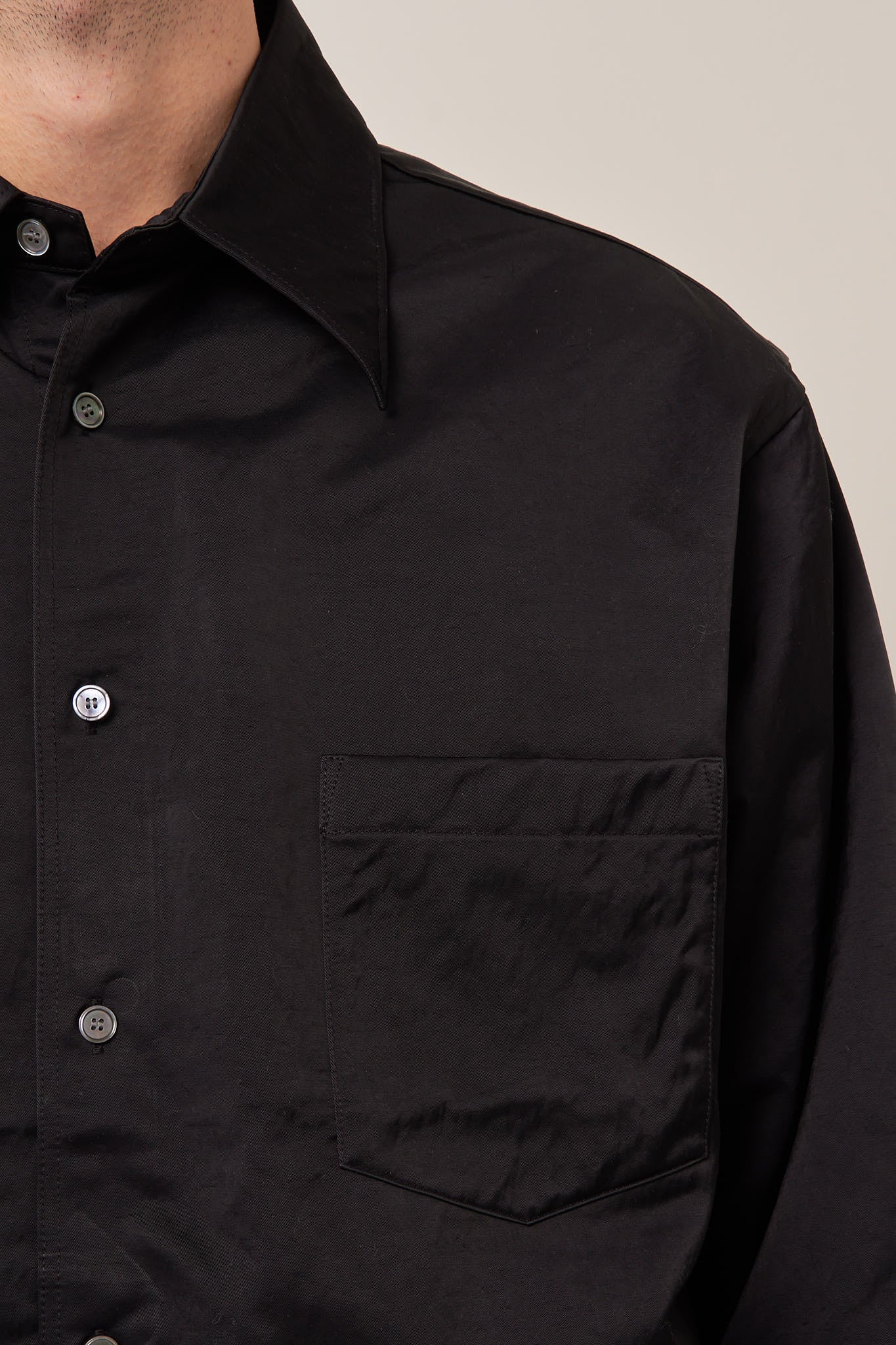 Nylon Pocket Shirt Black - 46