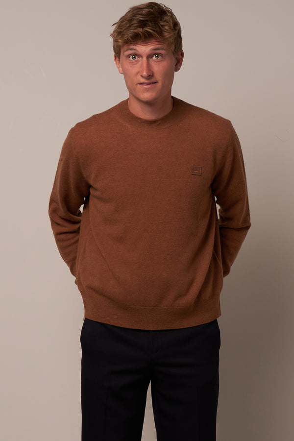 Wool Crew Neck Sweater Toffee Brown