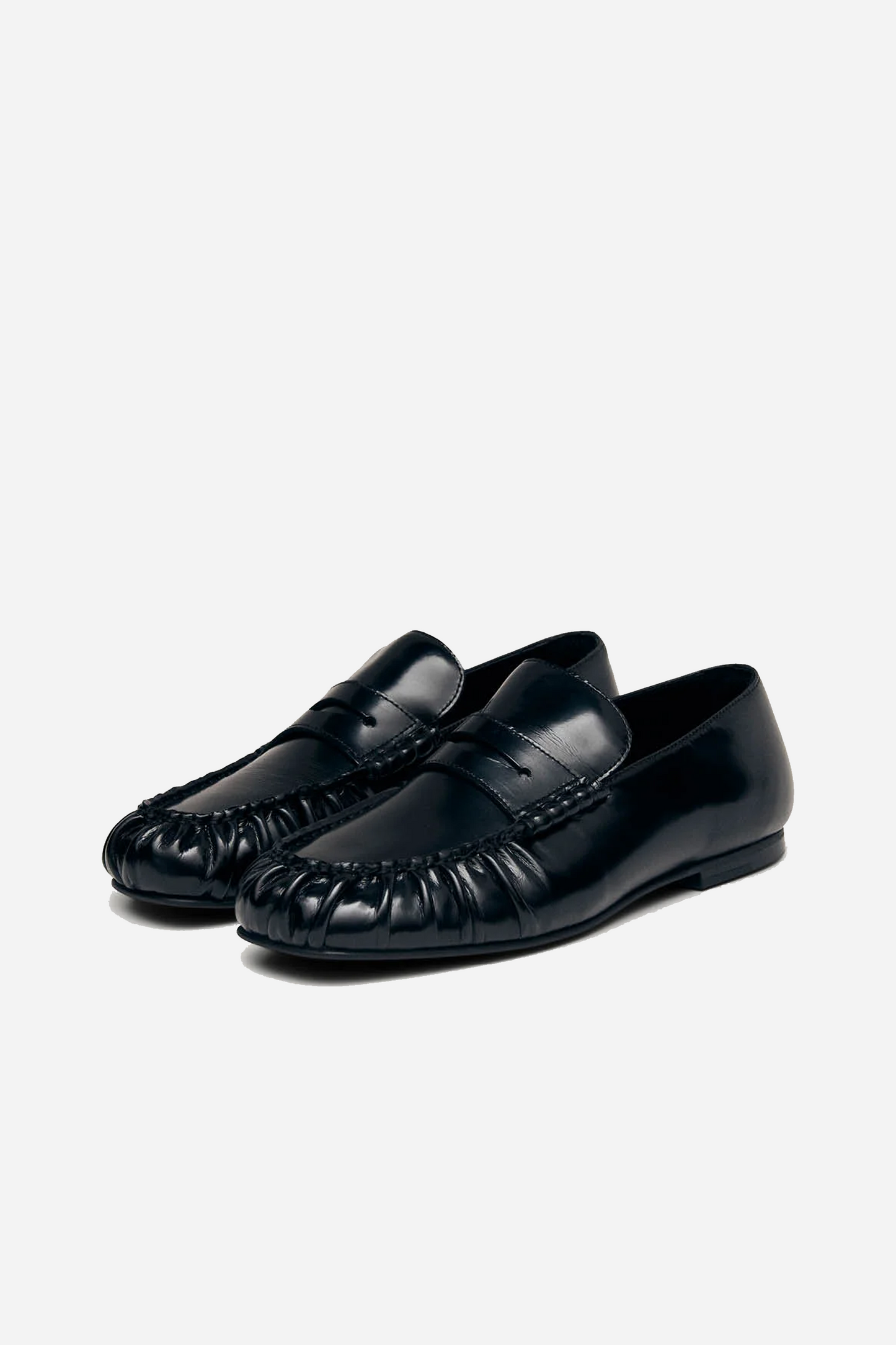 Aven Black Leather Loafers
