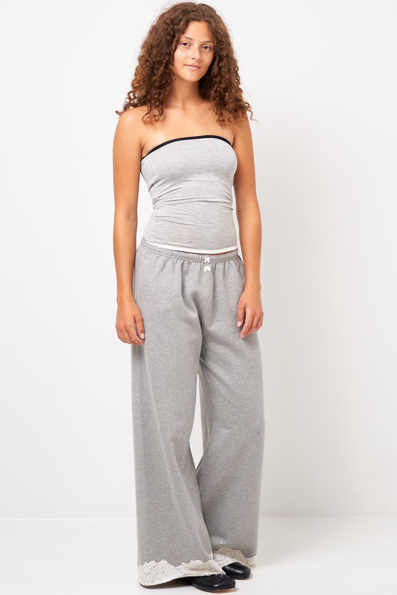 Bandeau Top Black/Light Grey/Ivory