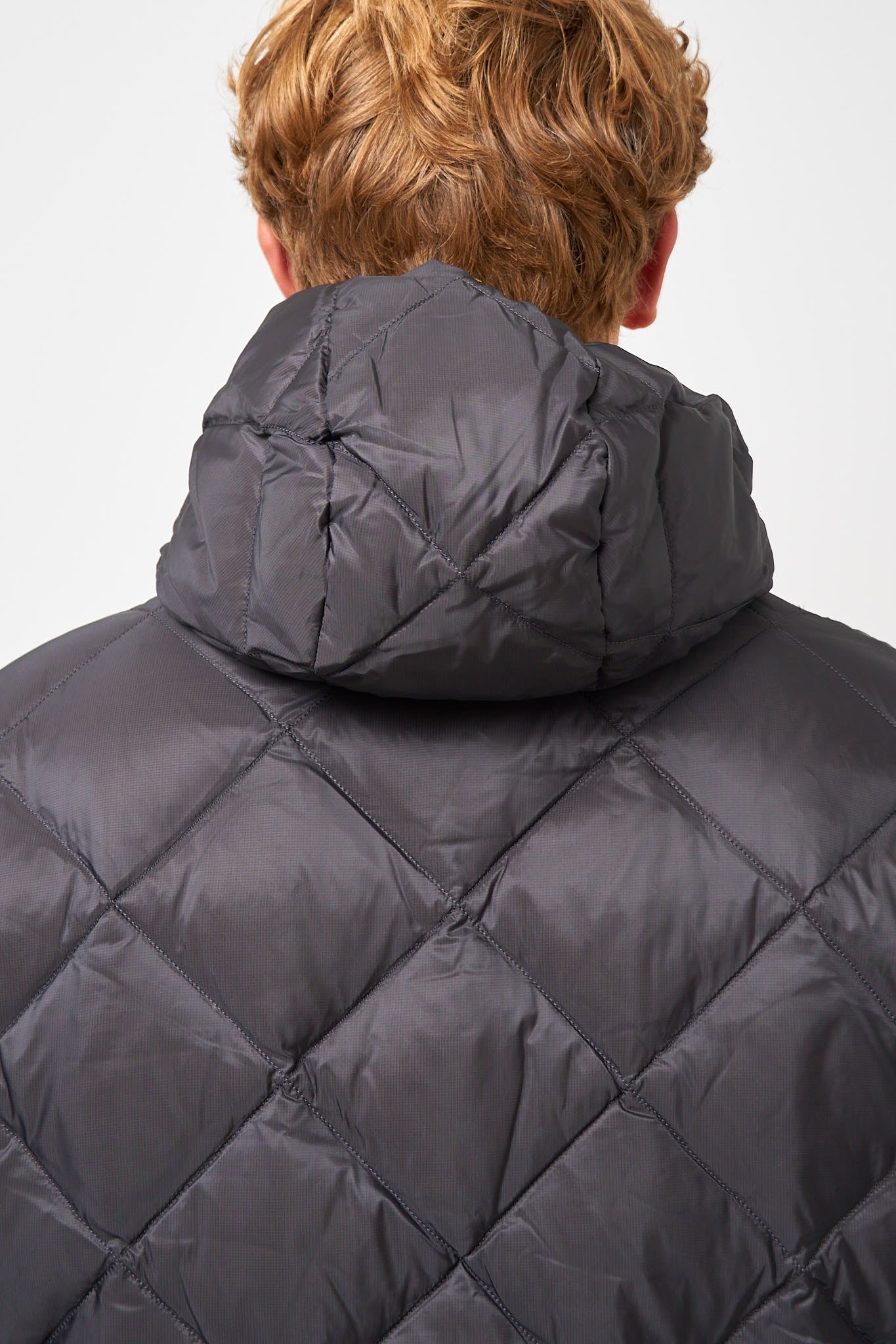 Base L/S Down Hooded Jacket Charcoal Black