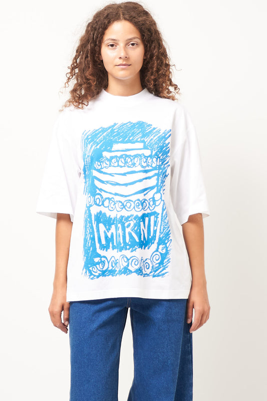 Blue Cake T-Shirt Lily White