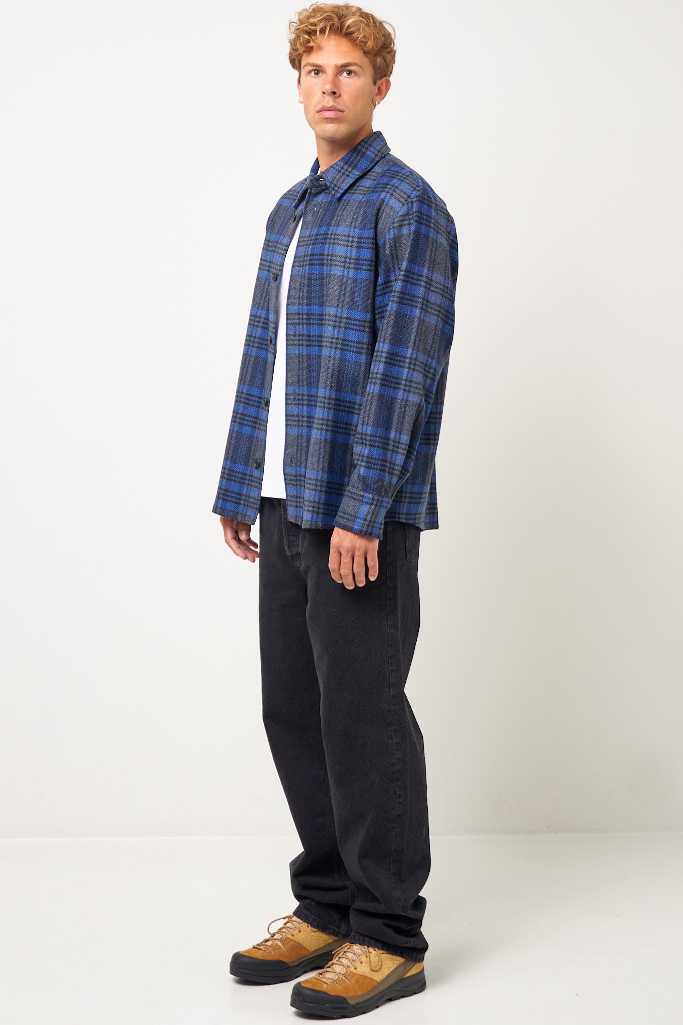 Bobby Overshirt Heather Grey/Blue