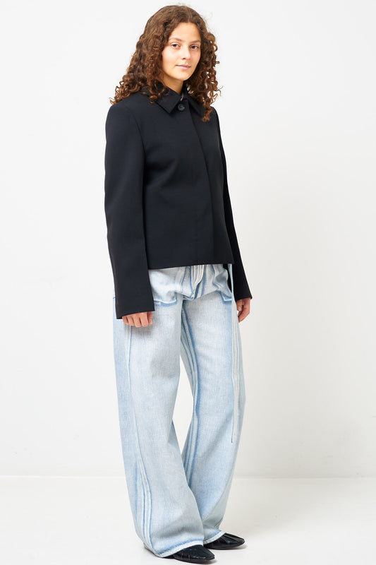 Boxy Twill Jacket Black