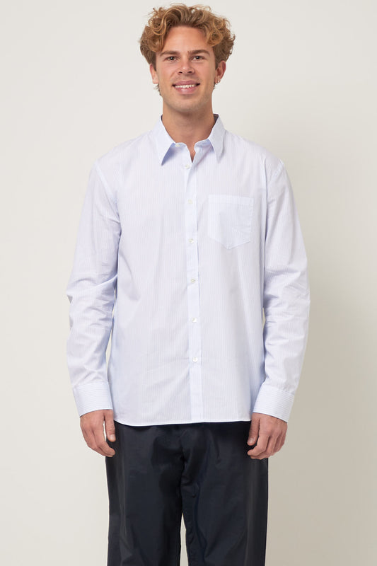 Brook Shirt Stripe White/Light Blue