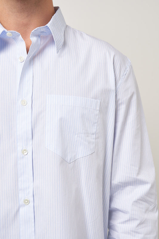 Brook Shirt Stripe White/Light Blue