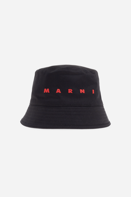 Bucket Hat Embroidered Logo Black