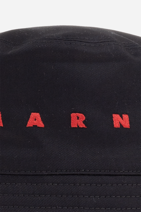 Bucket Hat Embroidered Logo Black