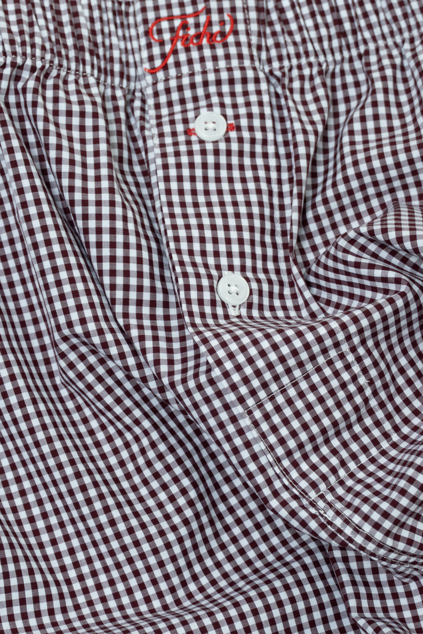 Burgundy Check Boxers