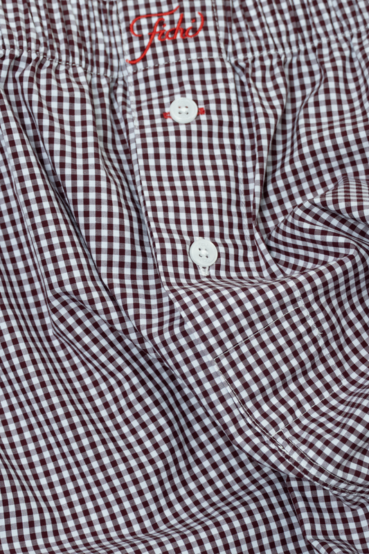 Burgundy Check Boxers