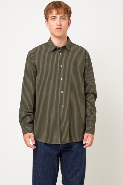 Button-Up-Shirt-Green-Melange-