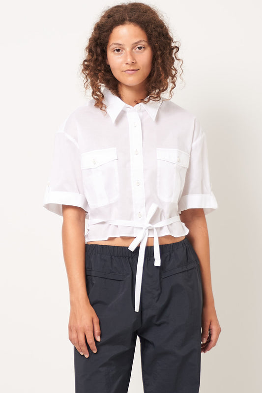 Button Up Short Sleeve Shirt Optic White