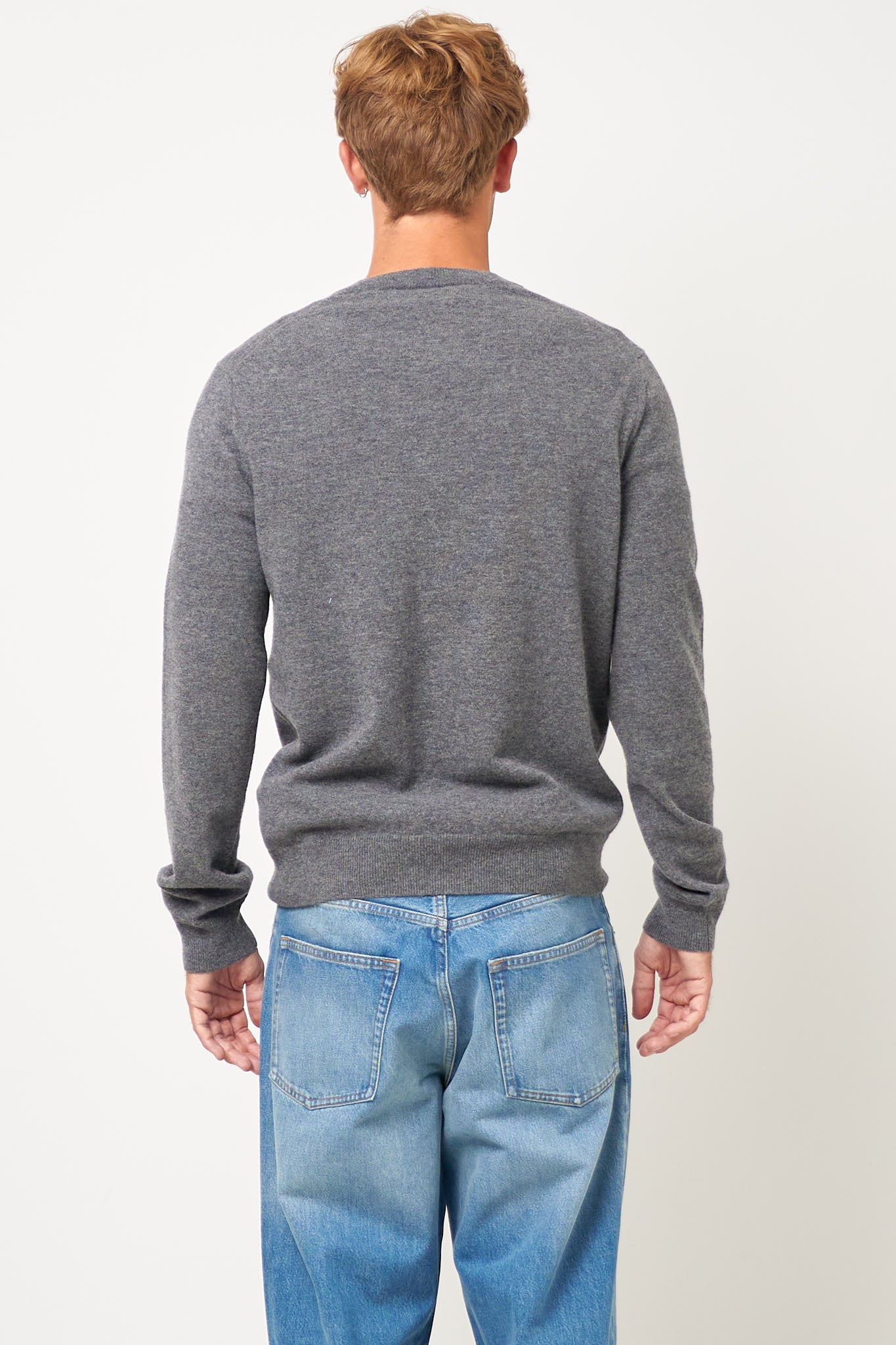 CDG V-Neck Pullover Top Grey