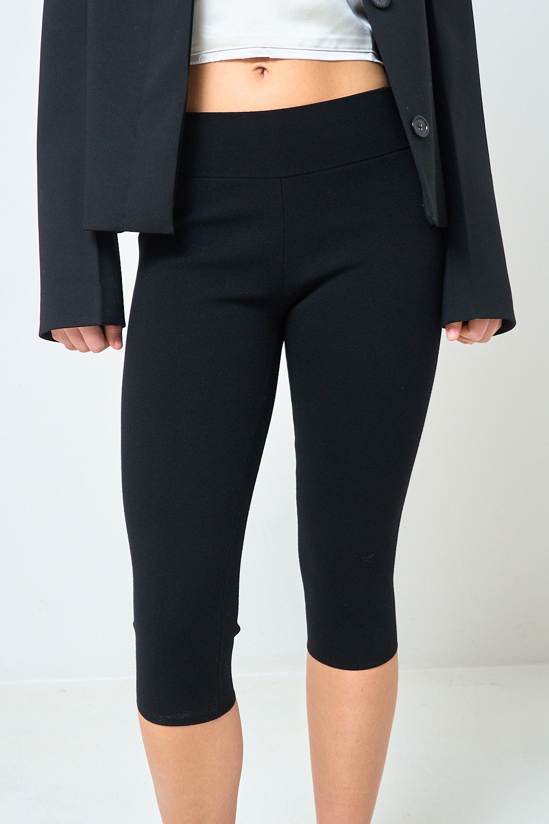 Capri Knit Leggings Black