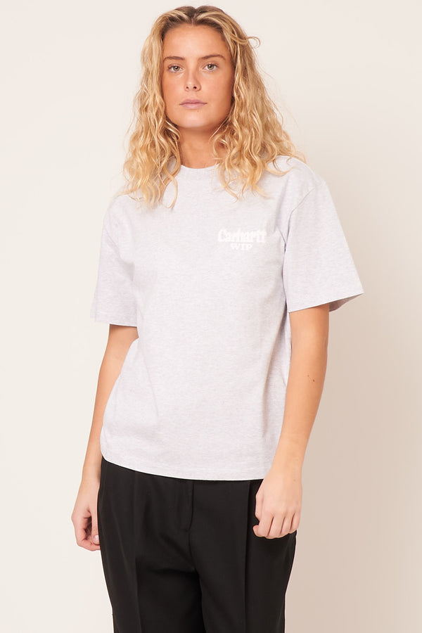 W' S/S Spree Halftone T-Shirt Ash Heather/White