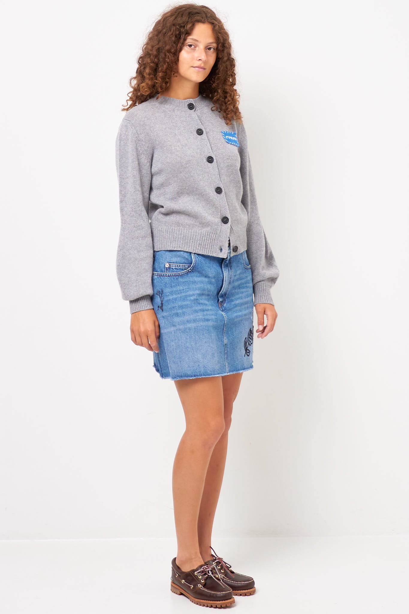 Cashmere Logo Patch Gray Melange