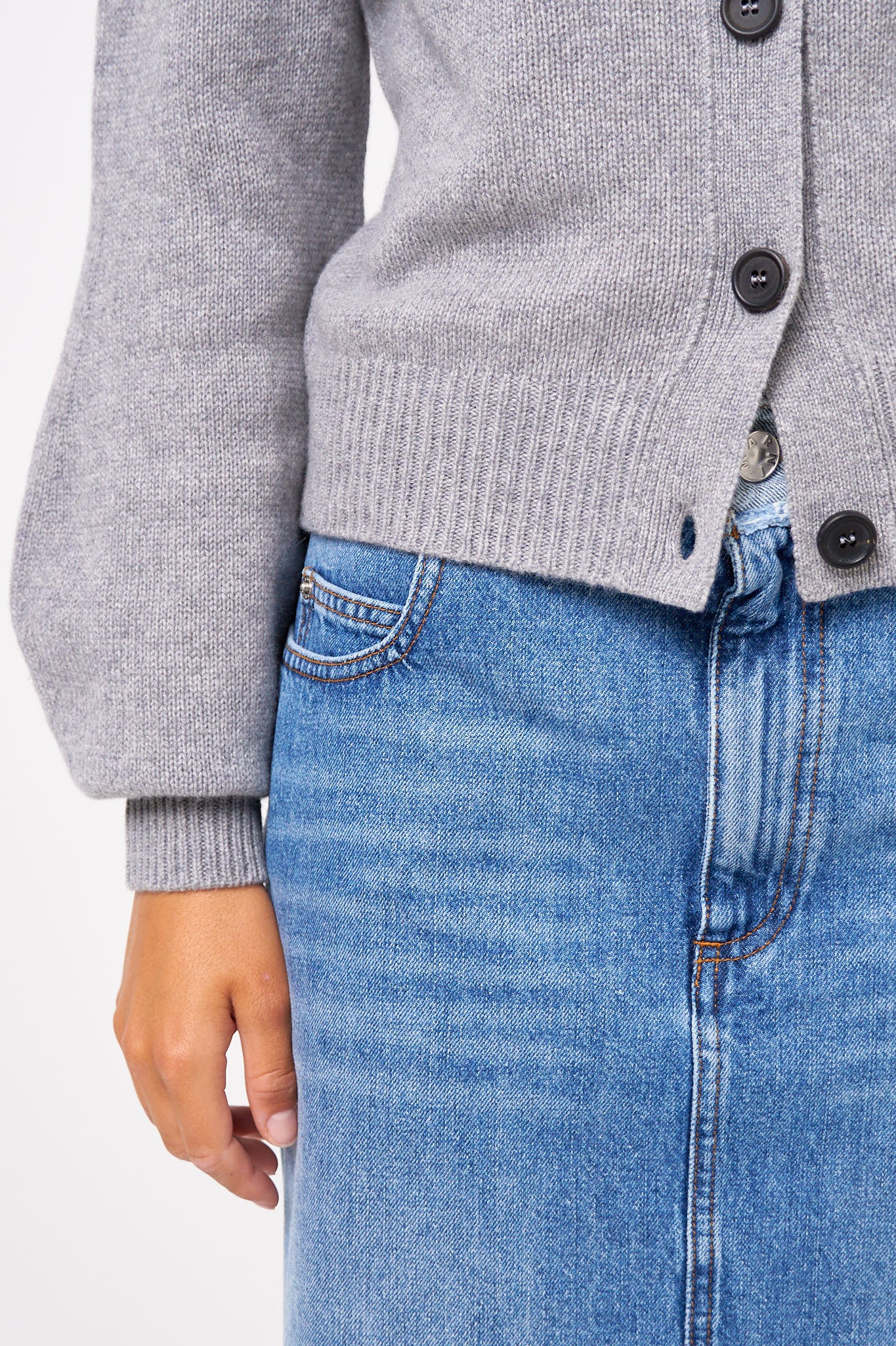 Cashmere Logo Patch Gray Melange