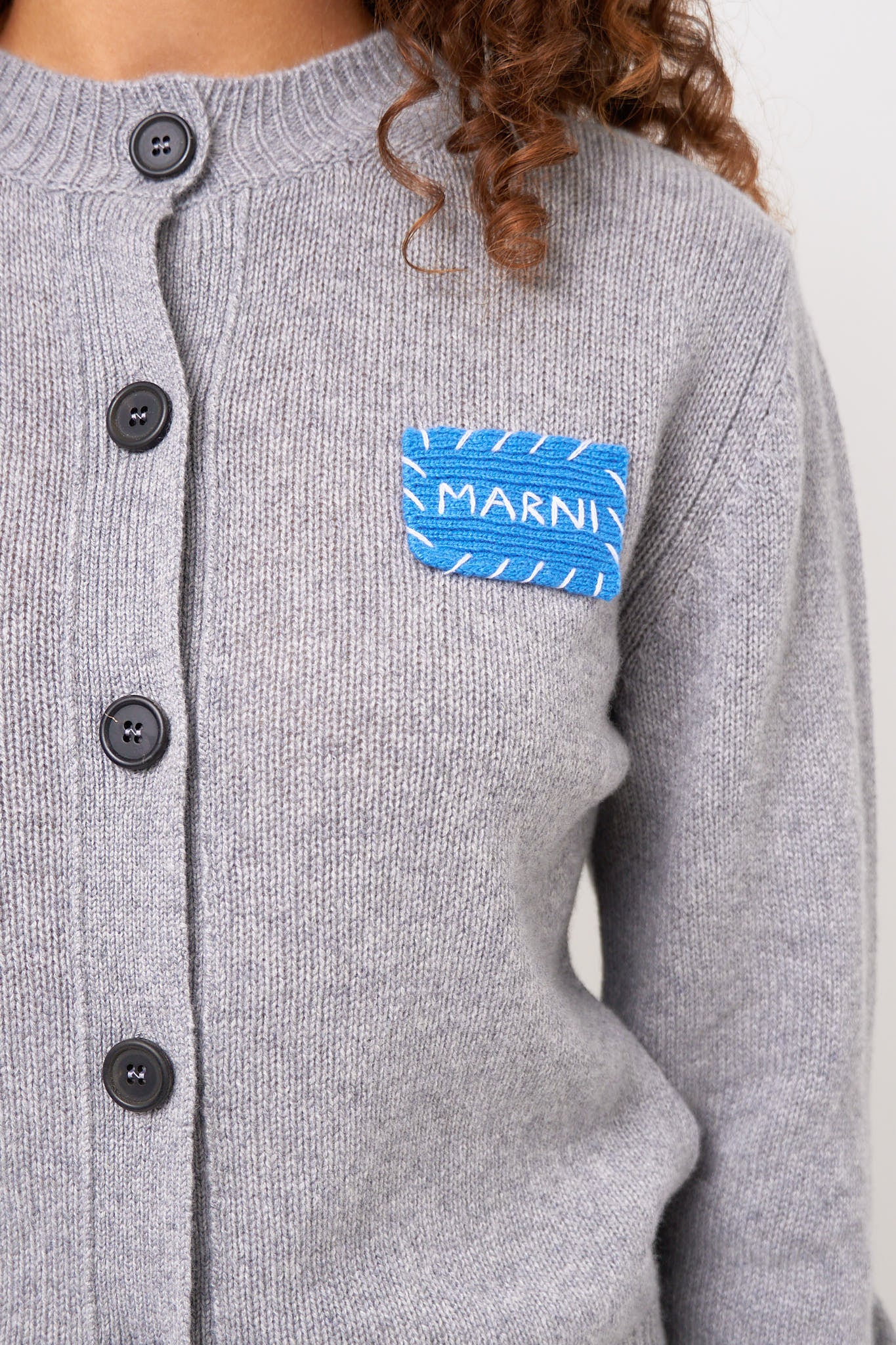 Cashmere Logo Patch Gray Melange