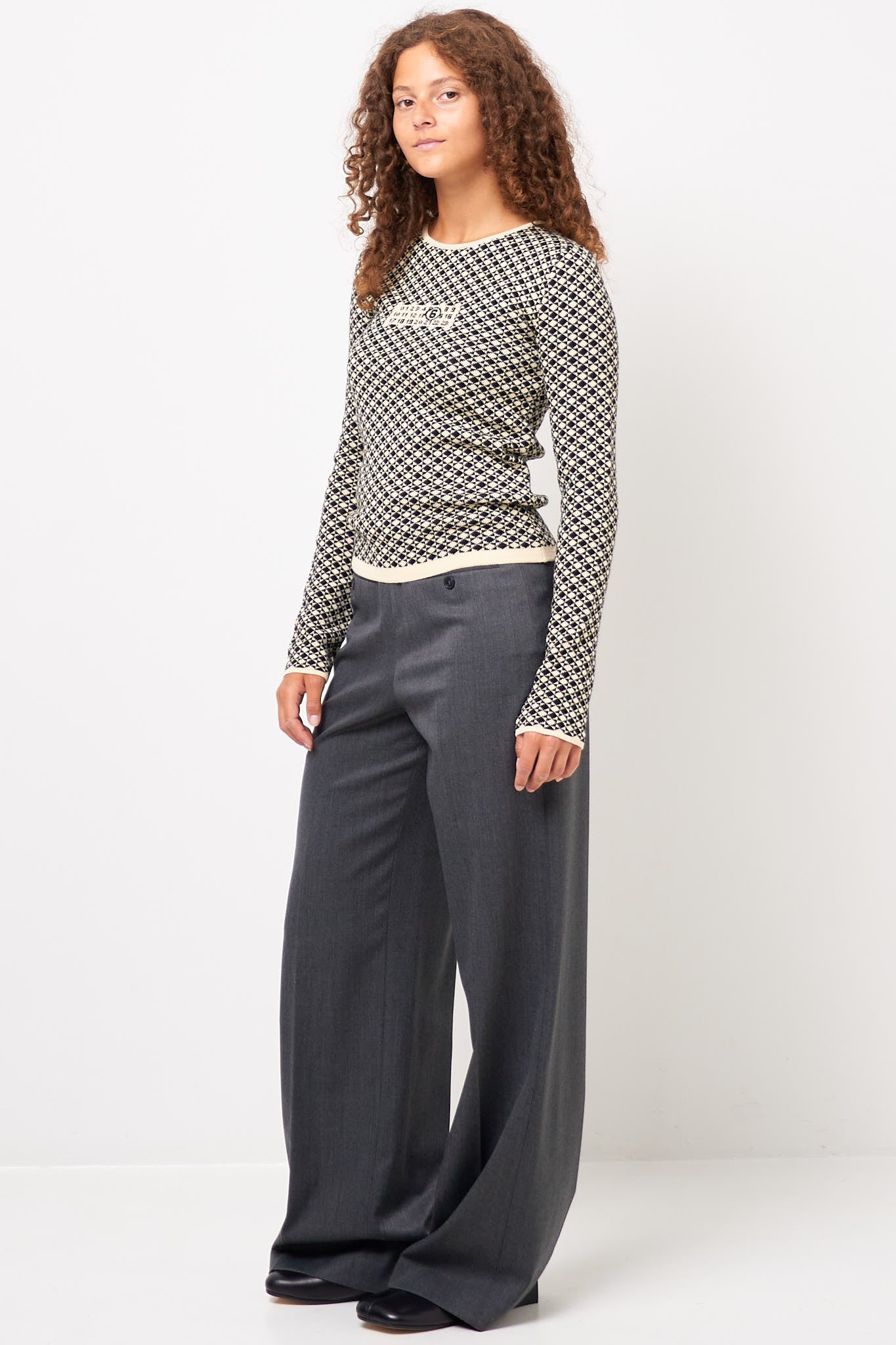 Check Crewneck Black/White