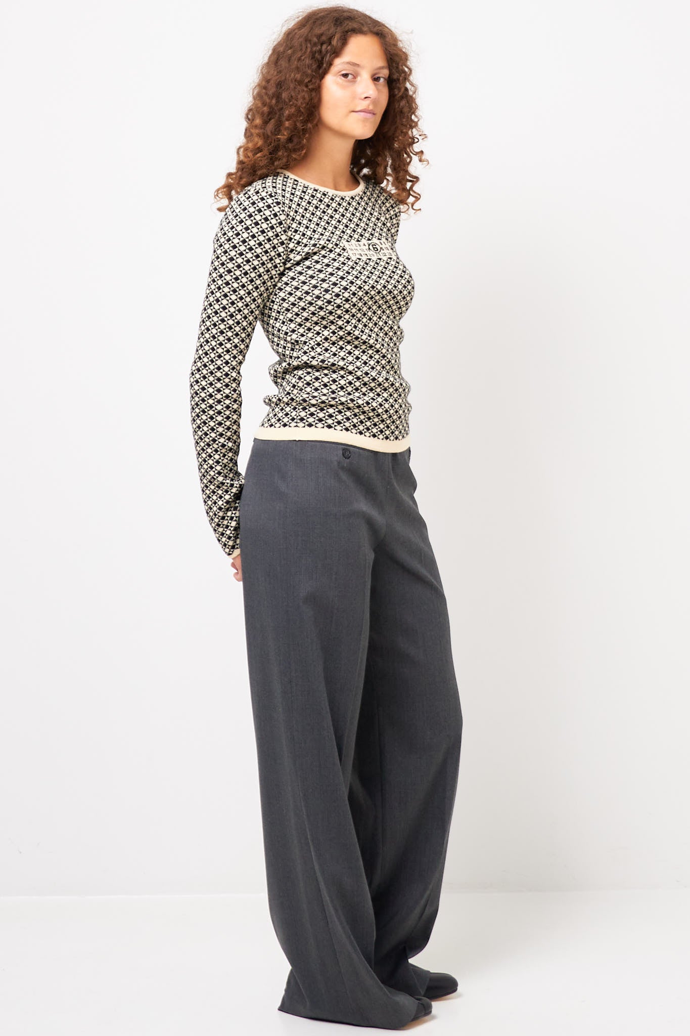 Check Crewneck Black/White