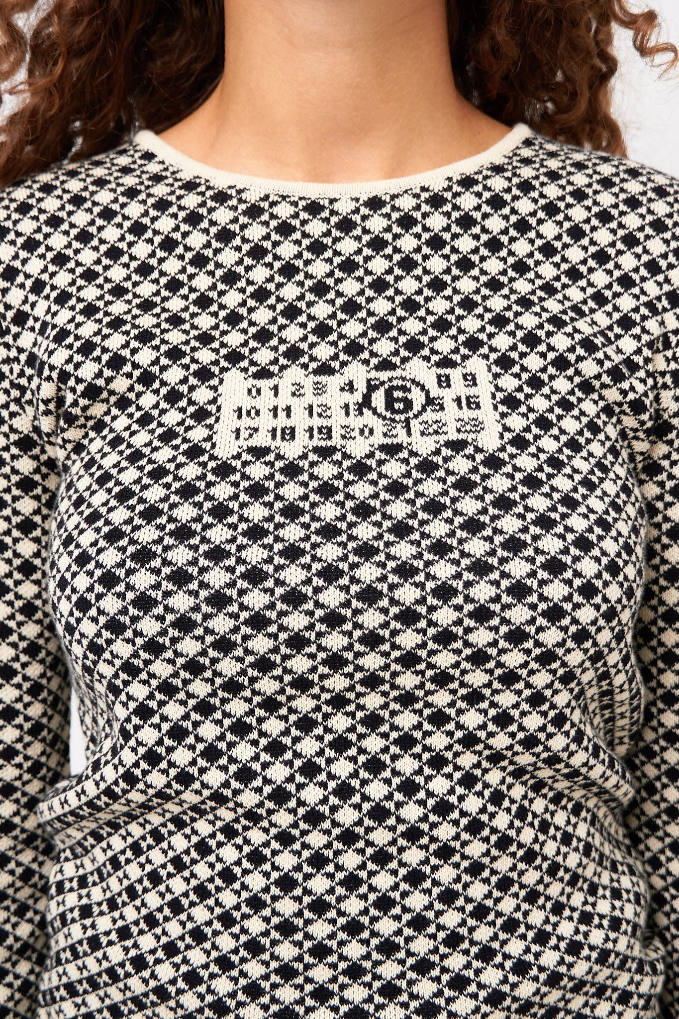 Check Crewneck Black/White