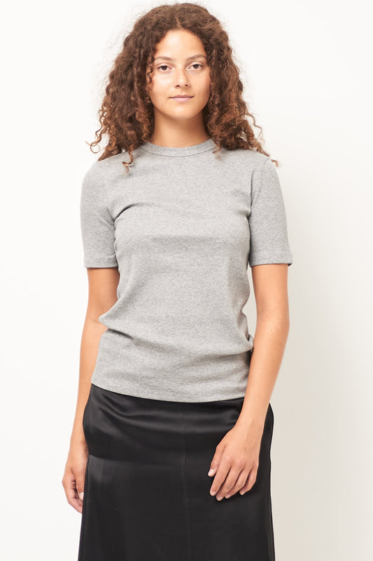 Classic Rib Tee Grey Melange