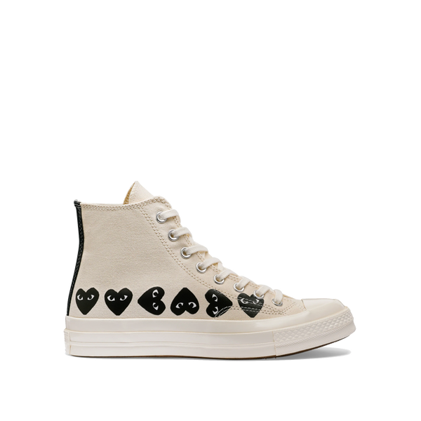 Multi Black Heart Chuck Taylor Hi Beige