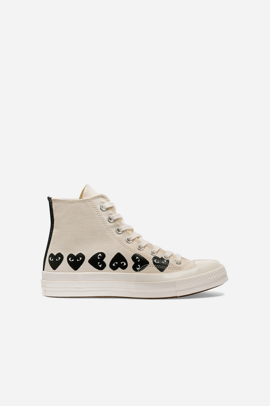 Multi Black Heart Chuck Taylor Hi Beige