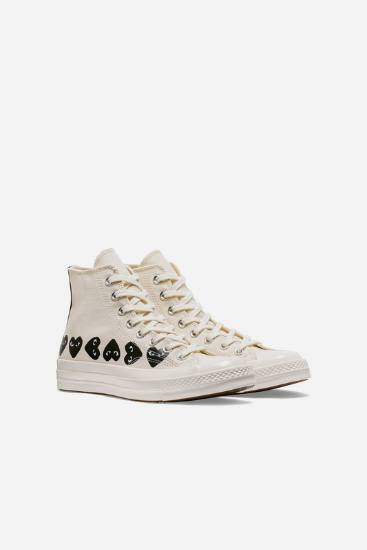 Multi Black Heart Chuck Taylor Hi Beige