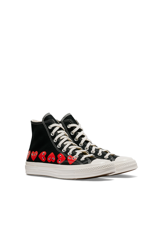 Multi Red Heart Chuck Taylor Hi Black