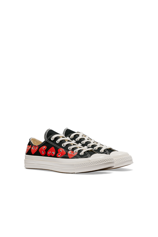 Multi Red Heart Chuck Taylor Low Black