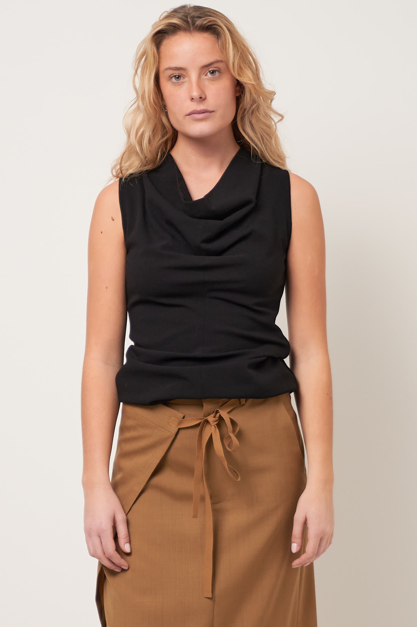 Cowl-Neck Top Black