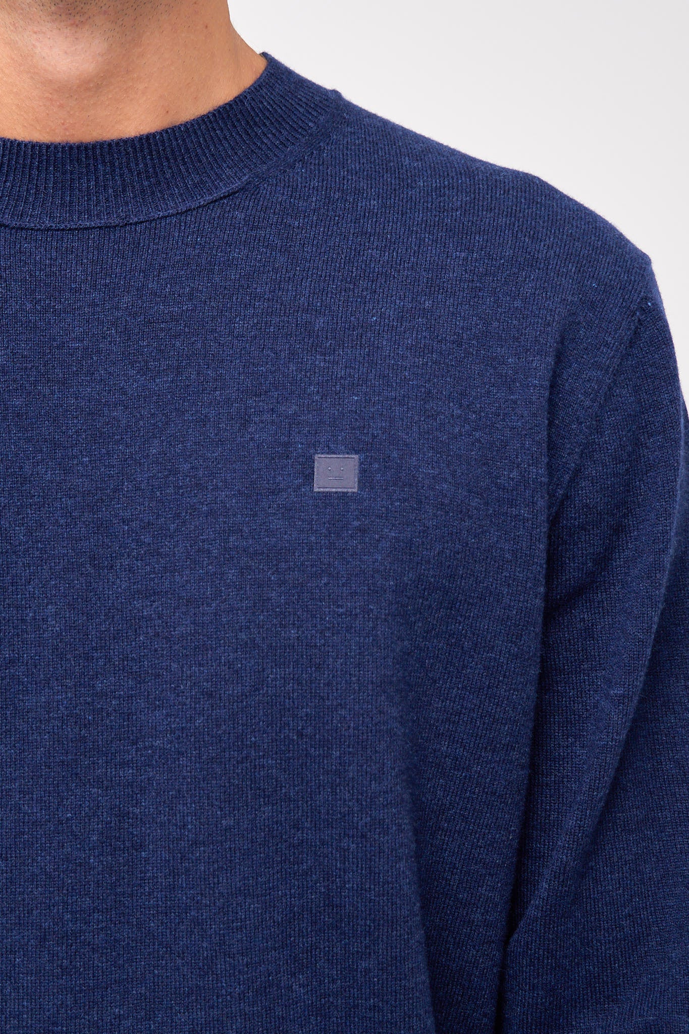 Crewneck Wool Jumper Navy Melange