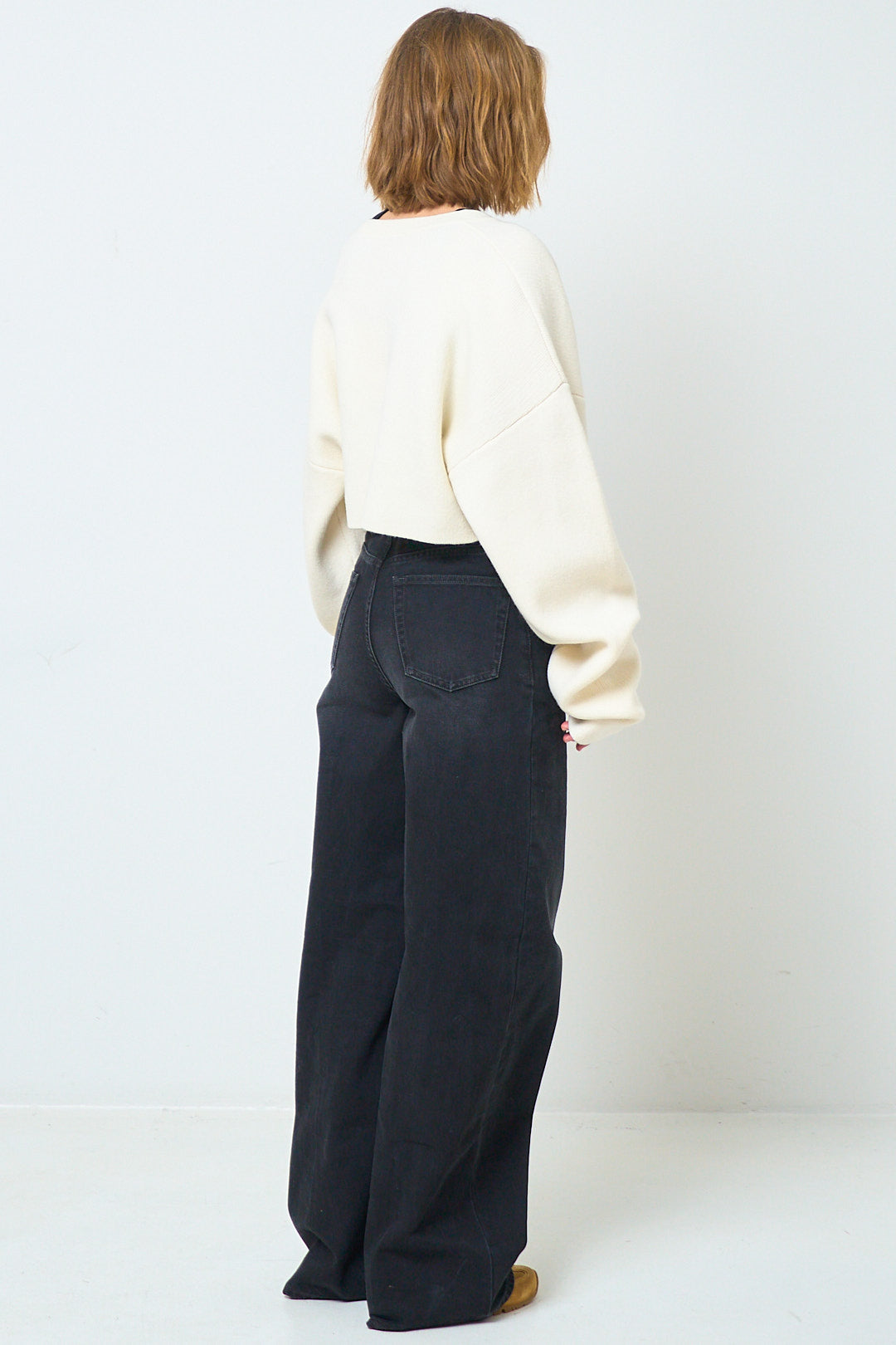 Cropped Oversized Cardigan Milk