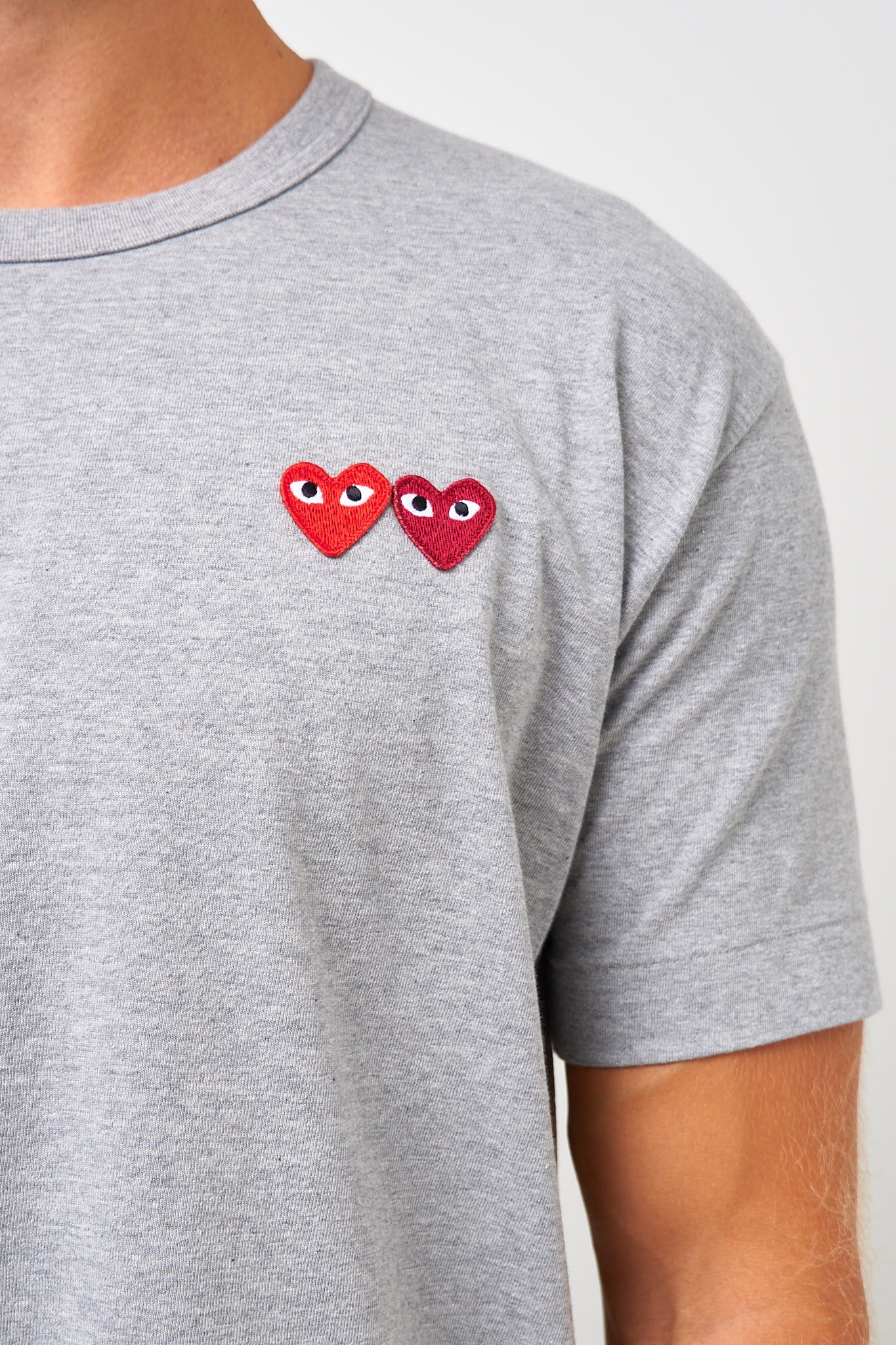 Comme des Garçons Play Double Heart T-shirt Grey – STRØM