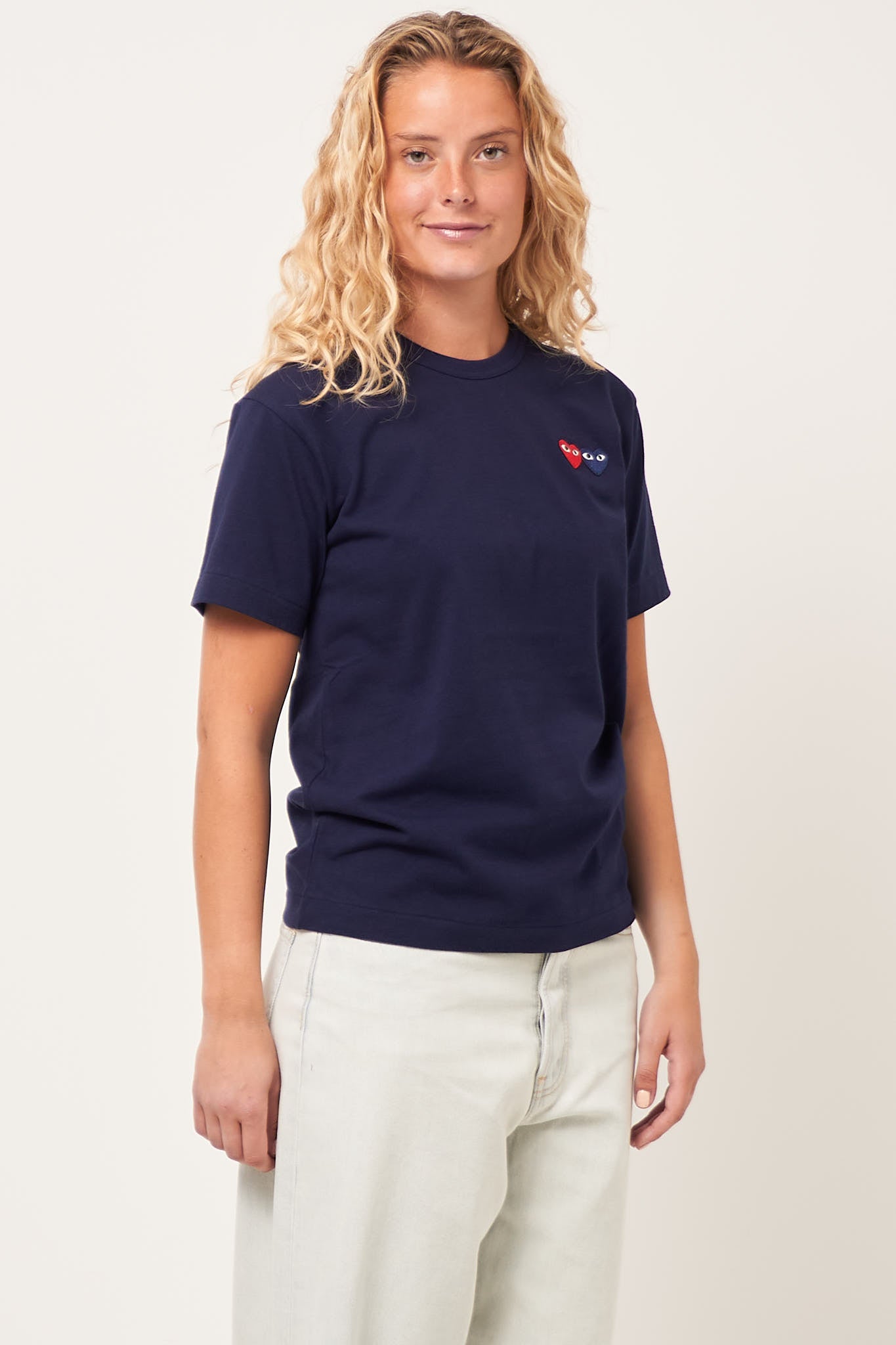 Double Heart T-shirt Navy